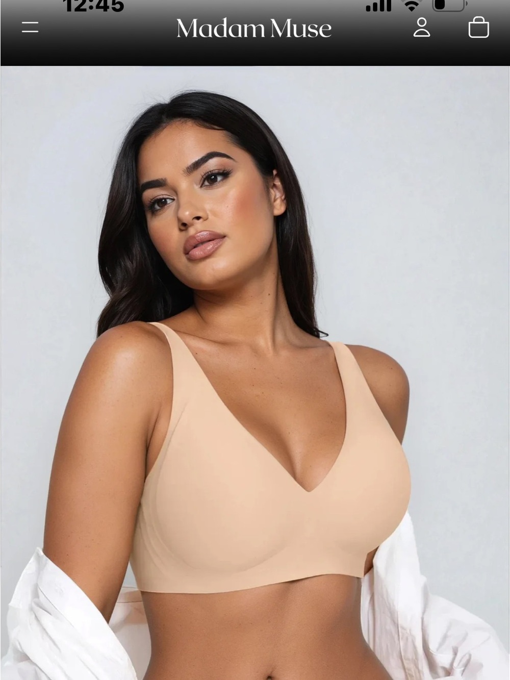 NWT Madam Muse Wireless Lifting Jelly Bra Nude / L
